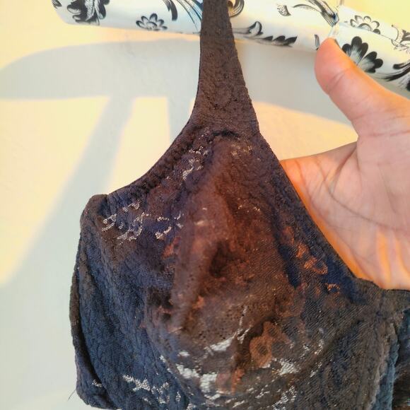 Wacoal 34D Black Sheer Lace Soft cup Underwire Bra Intimates Lingerie Sexy - Picture 5 of 5